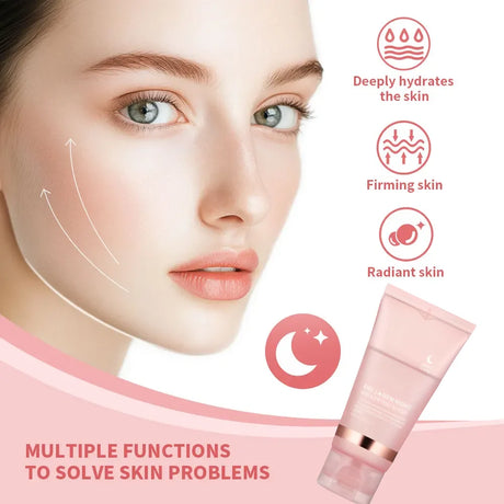 Collagen Facial Mask And Brush Set Rejuvenates Moisturizes Brightens Skin For Glowing Elasticity Korean Face Care Treatment