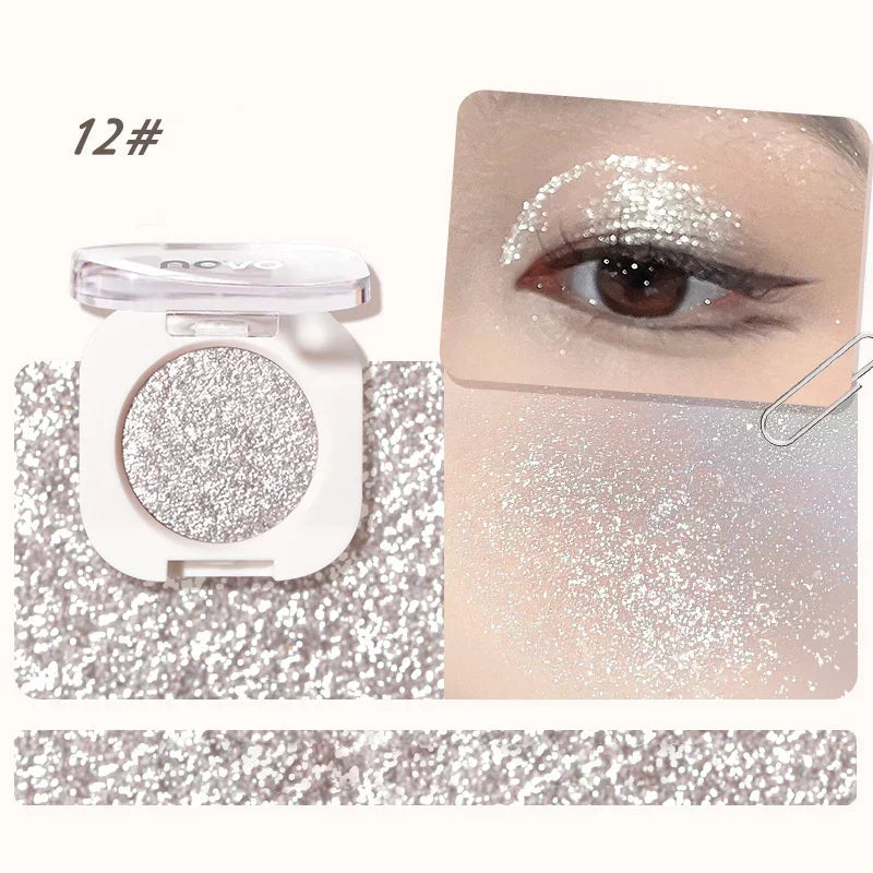 Monochrome Glitter Eyeshadow Pearlescent Highlighter Powder Makeup Diamond Eye Shadow Palette Bright Shiny Eye Makeup Cosmetics