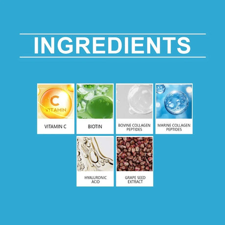 Hydrolyzed Multi Collagen Powder with Hyaluronic Acid, Liposomal Vitamin C Biotin and Grape Seed Extract Chocolate Formula 220g