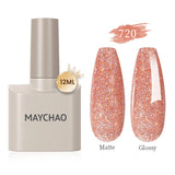 MAYCHAO Gel Nail Polish 12ML Full Coverage Base Top Coat Soak Off Gel Polish UV LED Gel Semi Permanent Varnishes Design Nail Art