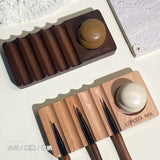 Nail Art Pen Holder Set Made of Natural Wood Multifunctional Color Palette Pen Washing Cup Storage Rack Pen Holder Nail Art Tool