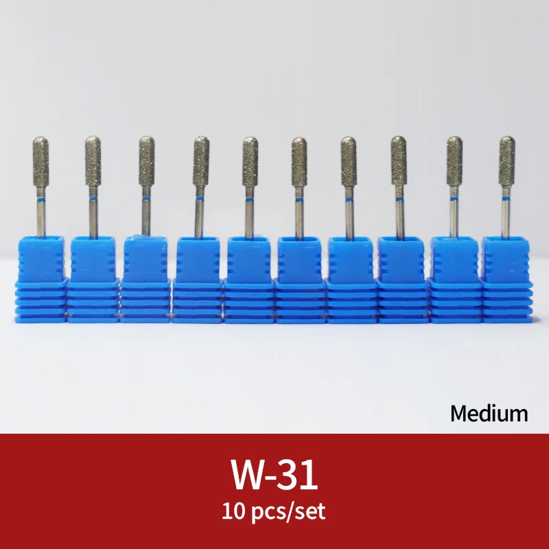 Diamond Ceramic Nail Drill Bits Milling Cutter For Manicure Left Right Rotary Cuticle Files Buffer DIY Nails Accessories Tools