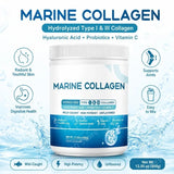 Marine Collagen Peptides Powder Type I III Collagen with Probiotics Vitamin C Hyaluronic Unflavored  12.35oz/35 Servings