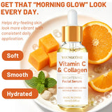 Facial Serum, YOUNGCOME Vitamin C & Collagen Hydrating Facial Serum, Lightweight Daily Moisturizing Serum with Nourishing Formul