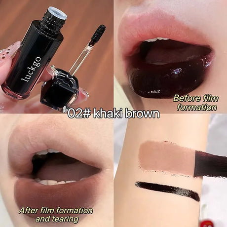Chocolate Brown Peel Off Lip Stain Waterproof Makeup Matte Khaki Orange Liquid Lipstick Nude Black Tattoo Lips Tint Cosmetic