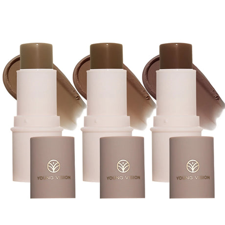 YOUNG VISION Face Contour Highlighter Stick, Dual-Ended Cream Concealer Shading Stick for Nose, Collarbone, Natural 3D Makeup