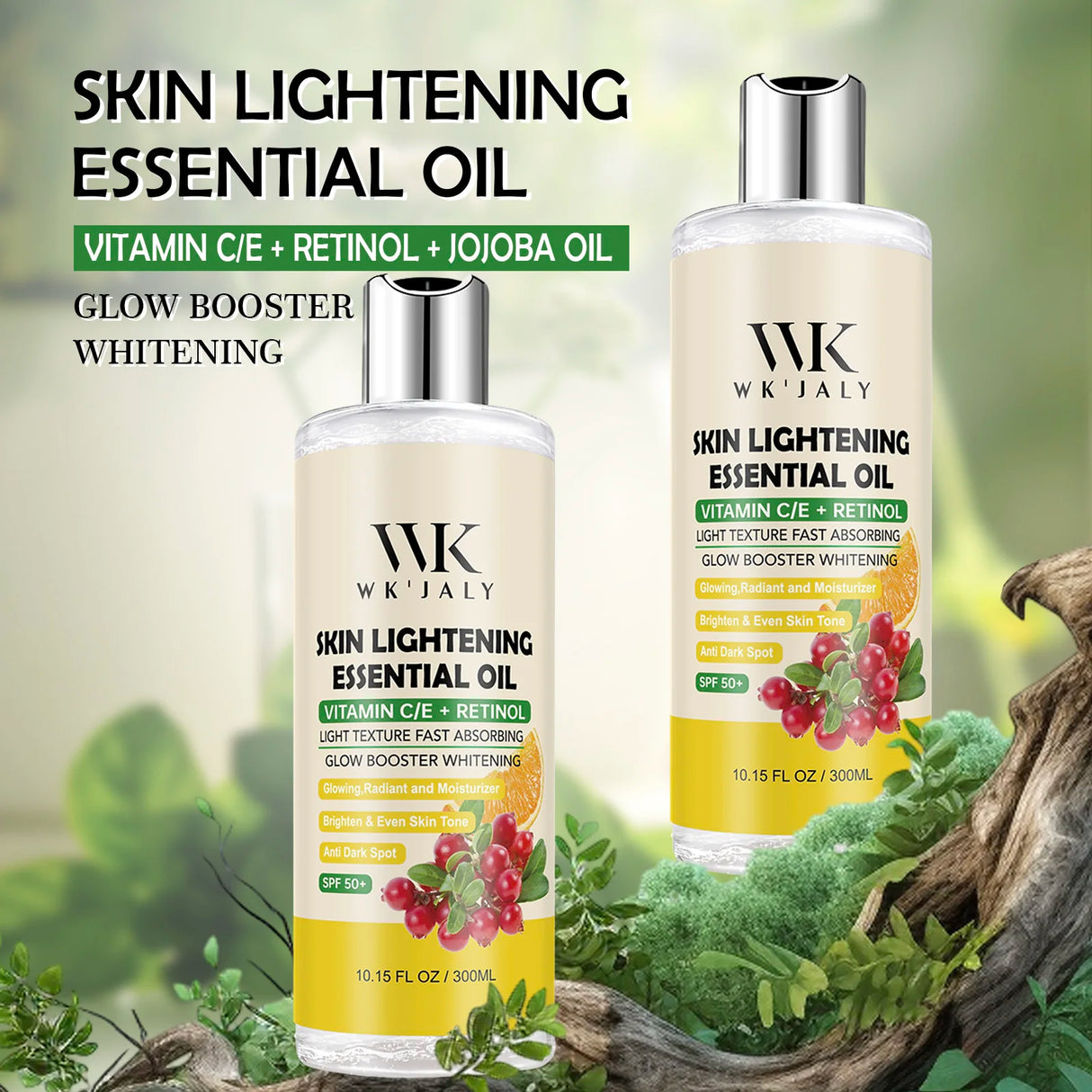 WK JALY Glow Booster Whitening Brightening Body Oil, Remove Acne, Dark Spots, Nourish, Moisturizer, Smooth Skin, Even Skin Tone