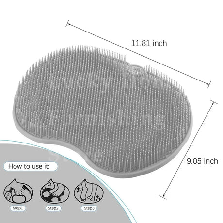 Silicone Foot Scrubber Exfoliating Bath Sponge Dead Skin Removal Bathroom Spa Accessories Foot Back Rubbing Non-slip Bath Mat
