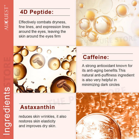 AUQUEST Eye Bags Dark Circles Eye Cream Under Eye Skin Care Caffeine Brightening Peptide Firming Eye Care Beauty Cream Products