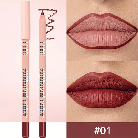 8 Colors Waterproof Lip Liner Pencil Long Lasting Sexy Dark Red Pink Matte Lipstick Pencil Natural Lipliner Pen Red Contour Tint