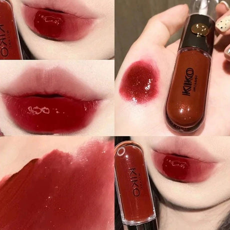Kiko Double Headed Lipstick Transparent Mirror Non Fading Non Stick Cup Lip Gloss Milk Tea Bean Paste Naked Nature Lip Makeup
