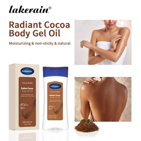 Lakerain Cocoa Body Gel Oil Skin Care Deep Hydrating 200ml Body Oil Cocoa Butter Moisturizing Radian For All Skin Types