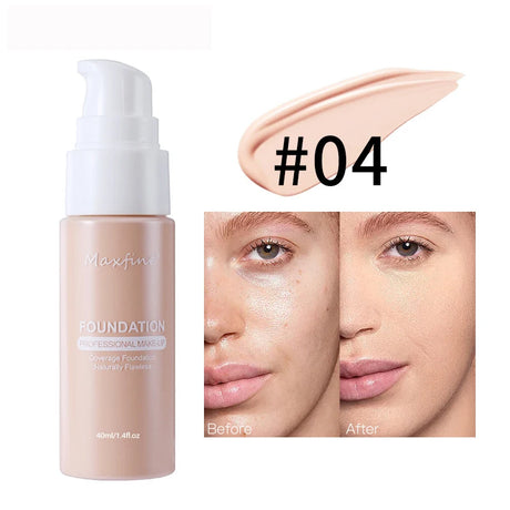 Liquid Foundation Long-lasting Waterproof Oil Control Moisture Long-lasting Concealer High Coverage Female Facial Cosmetics