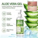Aloe Vera Gel Instant Soothing After-Sun Moisturizing Hydrating For Face & Body Refreshing Hydrates Dry Skin with Aloe Water