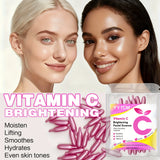 Vitamin C Skin-Brightening and Moisturizing Capsule Essence, Hydrates and Smooths the Skin, Contains Plant-Based Squalane, Vitamin E, Magnolia Oil, and Jojoba Seed Oil for Deep Hydration and Skin Brightening Essence (0.4Gx30