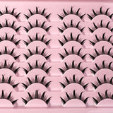 New 14/10/7/5Pairs Manga Lashes Natural Eyelashes Soft Cross Wispy Clear Band False Eyelashes Doll Eyes Lashes Cosplay Extension
