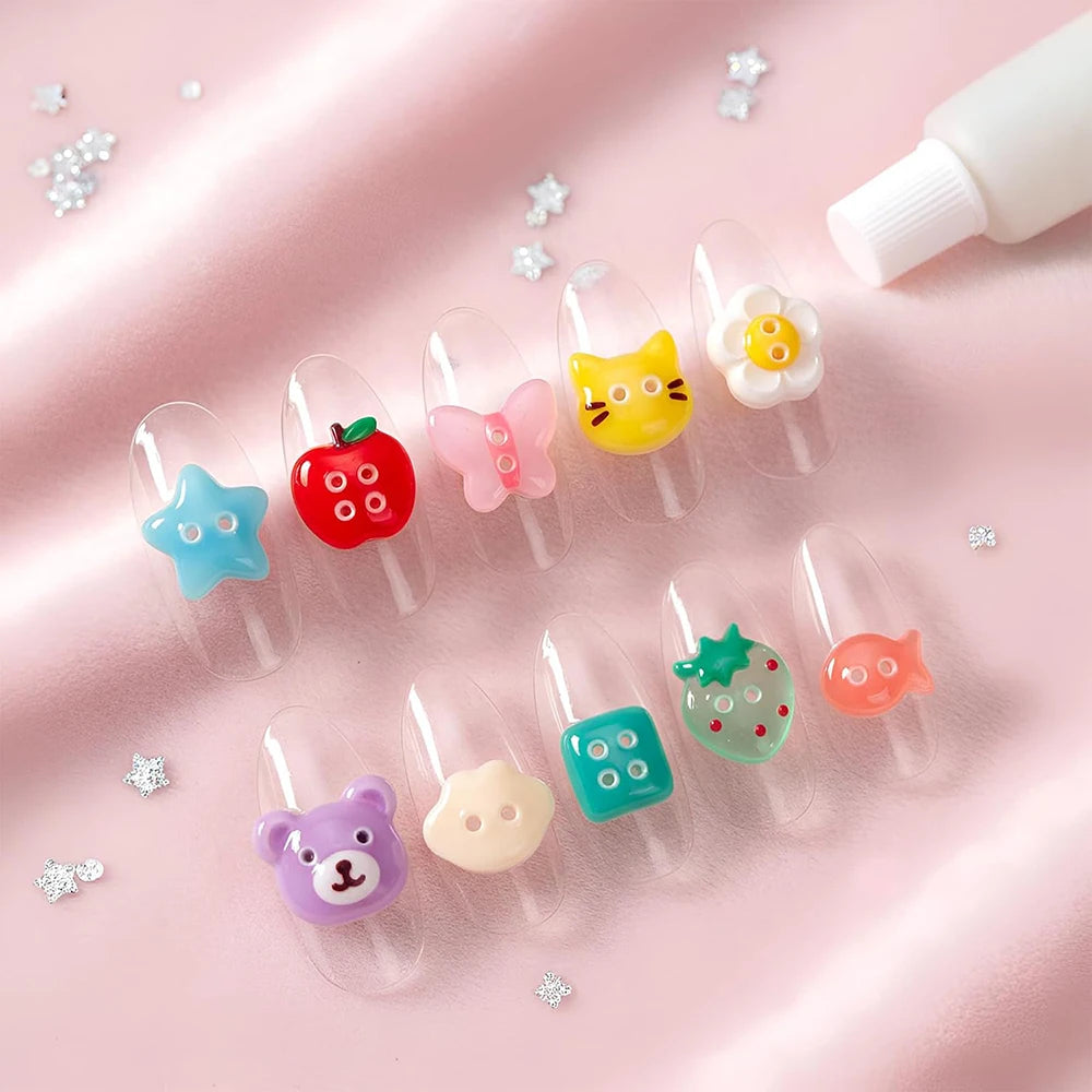 3D Silicone Gel Nail Art Molds Lovely Animals Stars Shapes DIY Resin Button Charms Nail Art Decoration Manicure Tool Supplies