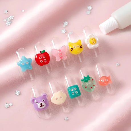 3D Silicone Gel Nail Art Molds Lovely Animals Stars Shapes DIY Resin Button Charms Nail Art Decoration Manicure Tool Supplies