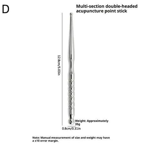 New Acupuncture Stick Double Head Face Massage Tool, Stainless Steel Acupressure Pen, Ear & Body Acupoint Probe For Muscle Relie