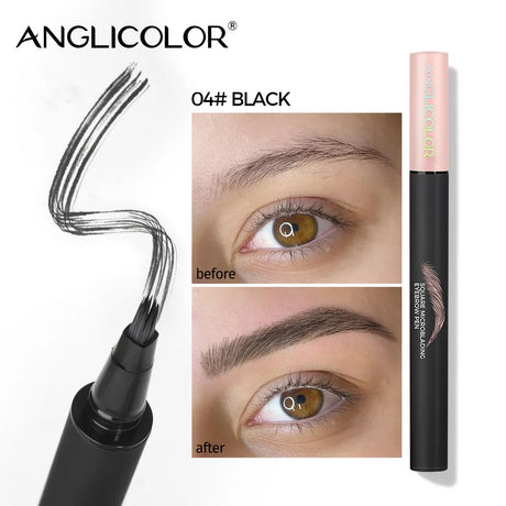 Velvet Wild Eyebrow Pencil Square Angled Brush Multifunction 3D Brow Dye Cream Hairline Anti-smudge Waterproof Eyebrow Tint Pen