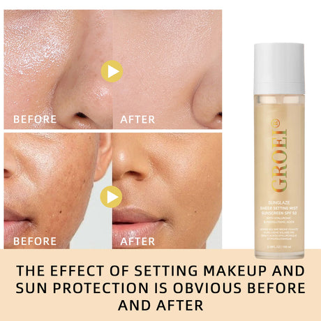 100ml  SPF 50 Sunscreen Setting Spray Sheer Setting Mist Sunscreen Spray Facial  Skin Care Lightweight & Non-Greasy