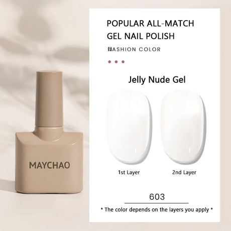 MAYCHAO Gel Nail Polish 12ML Full Coverage Base Top Coat Soak Off Gel Polish UV LED Gel Semi Permanent Varnishes Design Nail Art