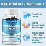 Magnesium L Threonate - Focus and Memory Enhancer, Supports Nerve Function, Muscle Strength, Bone and Joint HealthSupplements