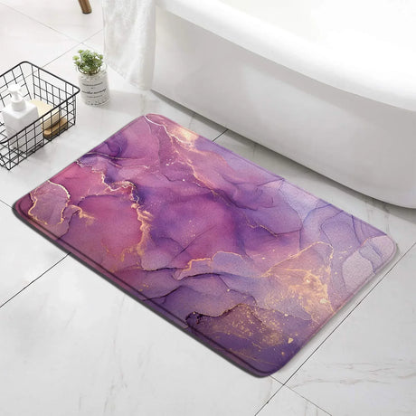 Abstract Turquoise Marble Bath Mat Set Modern Ink Art Textured Pattern Home Carpet Bathroom Decor Floor Rugs Toilet Lid Cover