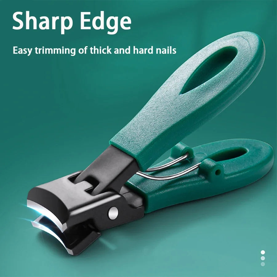 Portable Ultra Sharp Nail Clippers Stainless Steel Wide Jaw Opening Anti Splash Toe Nail Clippers Adult Thick Nails Large Open