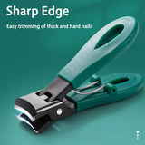 Portable Ultra Sharp Nail Clippers Stainless Steel Wide Jaw Opening Anti Splash Toe Nail Clippers Adult Thick Nails Large Open