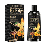 YUITIKUE Plant Extract Black Hair Dye Shampoo, Quick Gray Cover Up Even Color No Stain Gentle Hair Care Shampoo Dye