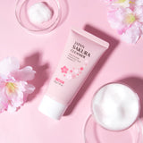 LAIKOU Japan Sakura Facial Cleanser Oil Control Cleansing Face Wash Cream Pore Clean