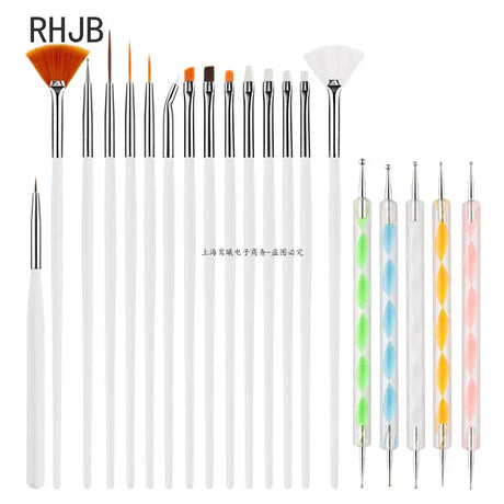New 2025 Multiple nail art nail brush Design Tip Drawing Carving Dotting Nail Pen Builder Flat Liner Acrylic Gel Polish Manicure