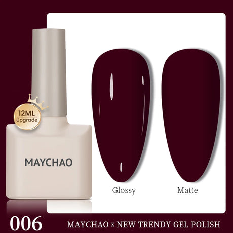 MAYCHAO 12ml Gel Nail Polish Set Professional Salon Nail Art Gels Varnish UV LED Semi Permanent Nail Lacquer Nail Supplies