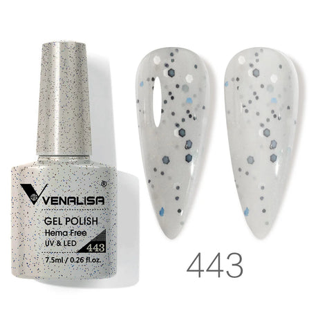 VIP5 Venalisa Nail Gel Polish Jelly Color HEMA/TPO FREE Nude Pink Semi Permanent Soak Off UVLED Gel Polish Sparkle Gel Varnish