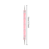 Professional Dual-Use Nail Art Dotting Pen Manicure Tool for Creative Design - Swirl Wood Marbleizing Steel Rhinestones