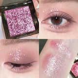 Purple Glitter Eyeshadow Makeup Pearlescent Shimmer Black Eyeshadow Plate Waterproof Long Lasting Monochrome Eyeshadow Cosmetics