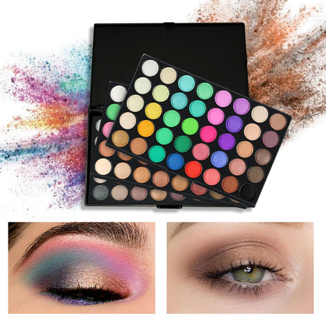 POPFEEL 120-Color 3-in-1 Eyeshadow Palette - Professional Multi-Color Eyeshadow Collection with Matte and Shimmer Shades.
