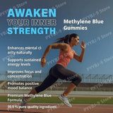 Methylene Blue Gummies 5mg, 99.9% Pure USP‑Grade, for Cognitive Support, Mental Clarity, Lifted Mood, Sharper Focus, 30/60 CT