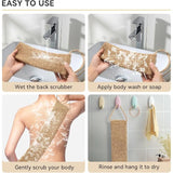 Exfoliating Back Scrubber, Shower Bath Towel Strap with Handle