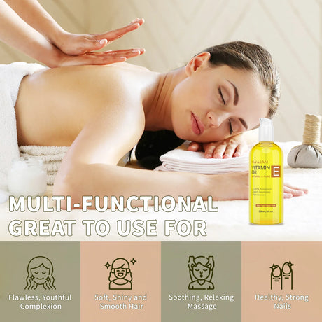 MAYJAM 236ml/118ml Pure Natural Vitamin E Oil Moisturizing for Skin & Face Care,Body Oil for Spa Massage D-Alpha Tocopherol