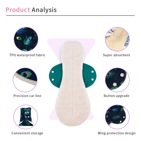 2pcs Heavy Flow Women Menstrual Pads Quick-Dry & Highly Absorbent Sanitary Pads Large Size Soft Comfortable Fit Panty Liners