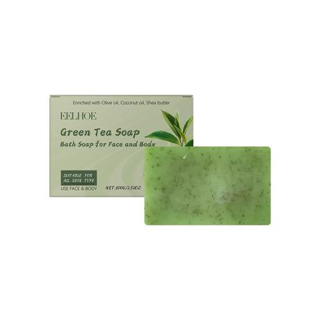 Eelhoe Green Tea Bath Soap Keep Moisturizing Dryness Removing Exfoliate Deeply Wash Reduce Dark Hand Made Body Nourishing Soaps