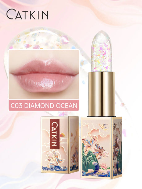 CATKIN Tinted Lip Balm Color Changing Lipstick Ultra Hydrating Natural Lip Moistrurizer with Vitamin E Nourishing For Cracked &