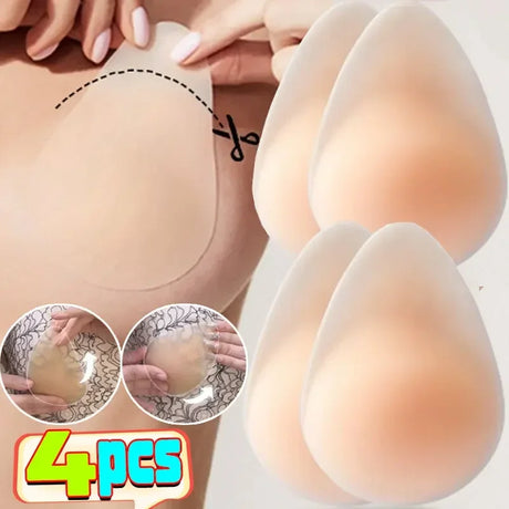 2/4PCS Invisible Silicone Nipple Cover Thin Bra Pads Boobs Stickers Breast Buttons Patch Push Up Lifts Breasts Nipples Sticky