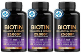 Biotin Capsules Contain Collagen and Vitamin B2, B3, B6 & B7 for Women Men Hair Care Supplements Skin & Nails Support 60 Pieces