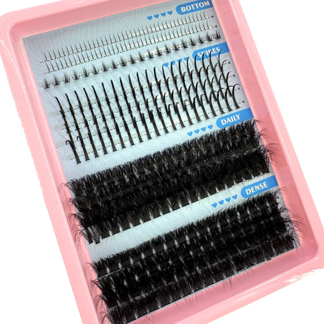 15Rows False Eyelashes Clusters Spikes&Bottom Lashes DIY Manga Cluster Eyelash Extensions Waterproof Individual Lashes Clusters