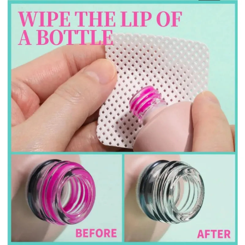 200 Pieces Lint-Free Nail Wipes Professional Eyelash Extension Glue Wipes Nail Polish Removal Wipes for Salon Use