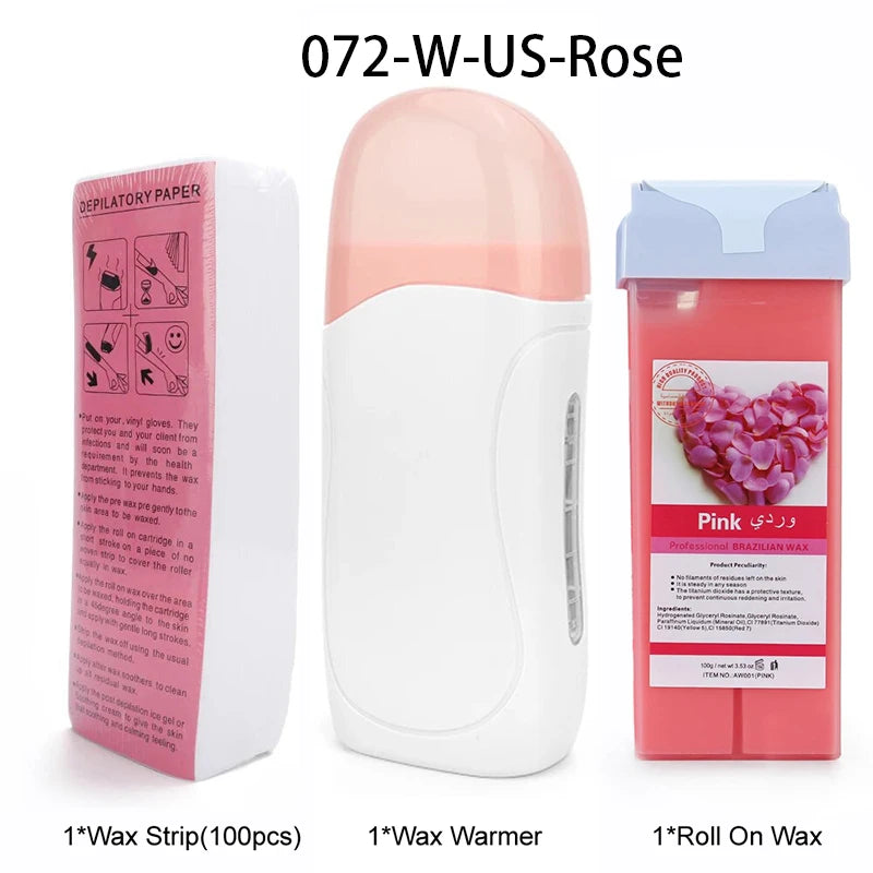 Roll On Waxing Kit With Wax Cartridges And Wax Strips 3 In 1 Soft Wax Heater Kit Hair Removal Wax Wax Paper Waxing Kits Warmer