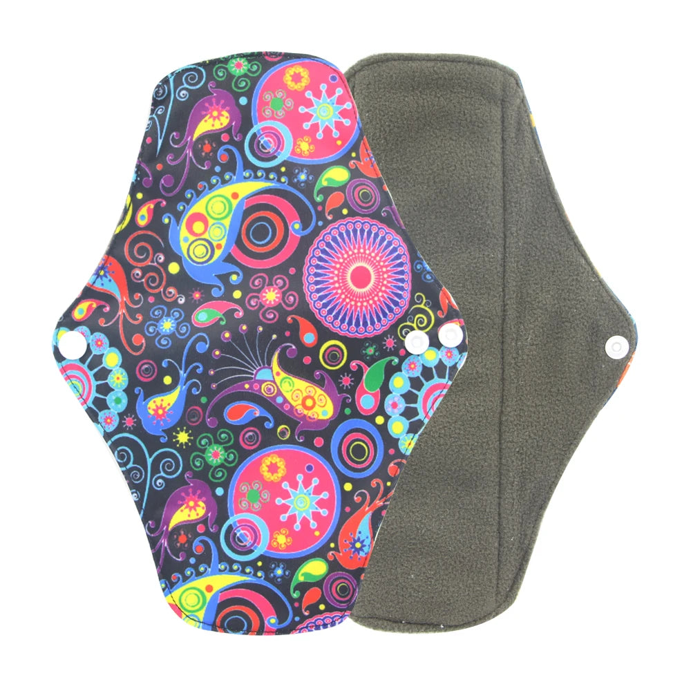 Washable Menstrual Pad Panty Liner Reusable Cloth Sanitary pad Hygienic and Soft Washable Charcoal Menstrual